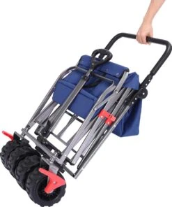 AREBOS Handkar | Transportwagen | Apparatuurwagen | Opvouwbaar | Duwstang| Blauw -Gekoelde Tassen Winkel 1001x1200 2