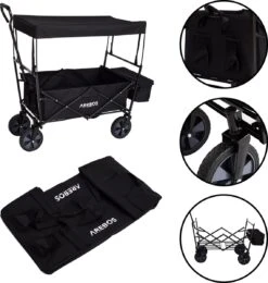 AREBOS Handwagen Vouwbare Dak Handwagen Vouwbare Trolley Uitrustingswagen Zwart 18 AREBOS Handwagen Vouwbare Dak Handwagen Vouwbare Trolley Uitrustingswagen Zwart -Gekoelde Tassen Winkel 1141x1200 3