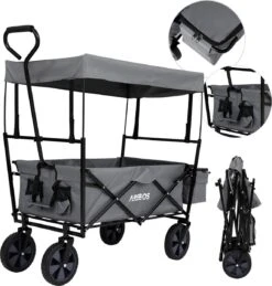 AREBOS Handwagen Vouwbare Dak Handwagen Vouwbare Trolley Uitrustingswagen Grijs -Gekoelde Tassen Winkel 1146x1200 3
