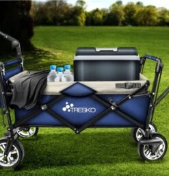 Tresko- Bolderkar, Grijs, Opvouwbaar, Met Dakje, Geschikt Tot 80 Kg - Bolderwagen - Kinderenvervoer - Bolderkarren - Tuinkar - Kinderwagen -Gekoelde Tassen Winkel 1153x1200 3