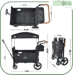 FableKids LEO X4Lite Opvouwbare Handkar Met Dak Onyx Zwart -Gekoelde Tassen Winkel 1159x1200 2