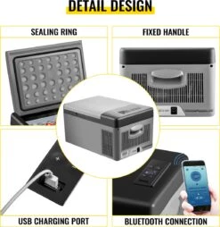 VEVOR - Coolbox - Koelbox 15L - Elektrische Coolbox - Draagbare Mini Koelkast - Draagbare Auto Vriezer 12/24Volt -Gekoelde Tassen Winkel 1167x1200 1