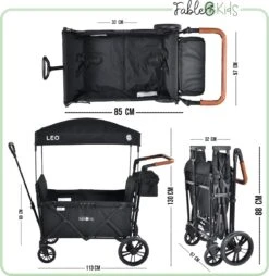 FableKids LEO X2 Lite Opvouwbare Handkar Met Dak Onyx Zwart -Gekoelde Tassen Winkel 1167x1200 2