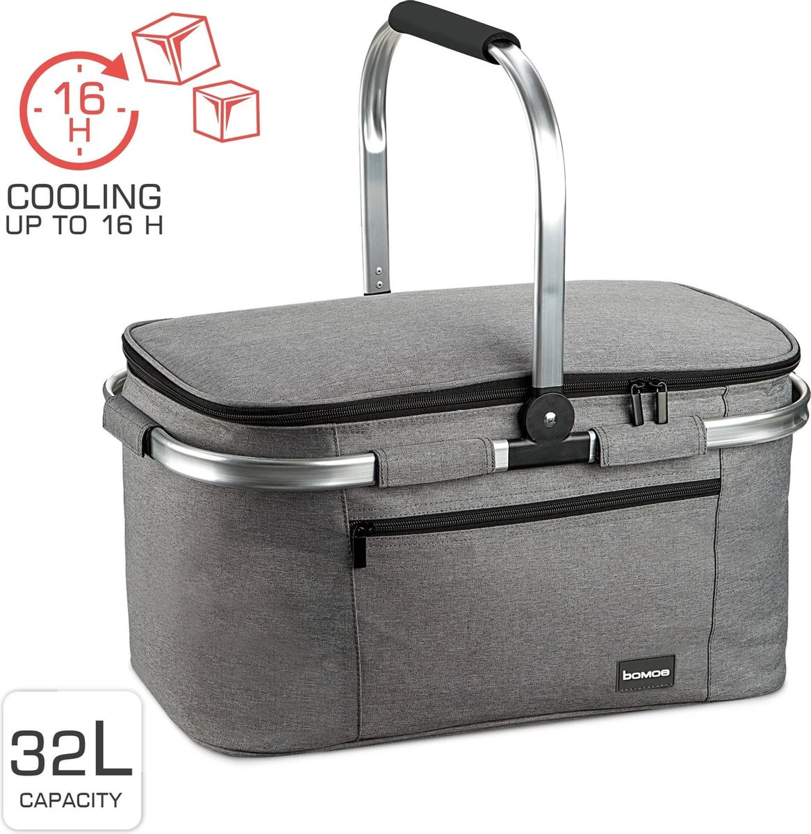 Bomoe Koeltas Picknickmand Opvouwbaar IceBreezer K47 - 47x27x26 Cm - 32 Liter- Perfect Voor Barbecues Of Boodschappen 1 Bomoe Koeltas Picknickmand Opvouwbaar IceBreezer K47 - 47x27x26 Cm - 32 Liter- Perfect Voor Barbecues Of Boodschappen