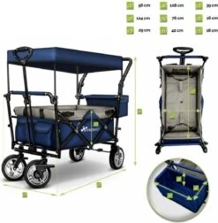 Tresko- Bolderkar, Grijs, Opvouwbaar, Met Dakje, Geschikt Tot 80 Kg - Bolderwagen - Kinderenvervoer - Bolderkarren - Tuinkar - Kinderwagen -Gekoelde Tassen Winkel 1176x1200 1