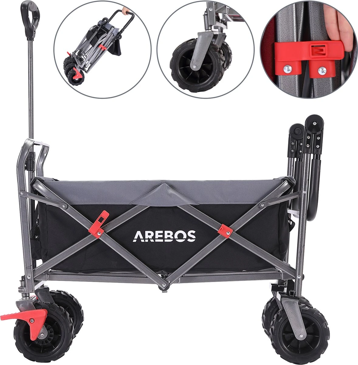 AREBOS Opvouwbare Steekwagen Met Telescopische Stang Draagvermogen 100 Kg 8 AREBOS Opvouwbare Steekwagen Met Telescopische Stang Draagvermogen 100 Kg - Afbeelding 8