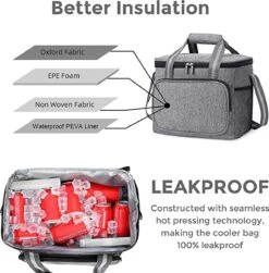 IBright Koeltas Opvouwbaar 15 Liter - 4 Laags Geïsoleerde Lunchtas - Waterdicht - Zwart -Gekoelde Tassen Winkel 1182x1200