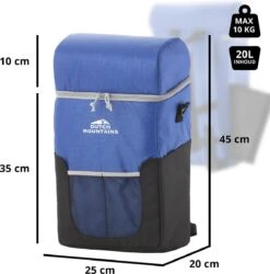 Dutch Mountains Koeltas Rugzak | Cooler Backpack 20 Liter | Picknicktas | Lunchtas | Koelrugzak | Strandtas | Blauw -Gekoelde Tassen Winkel 1184x1200