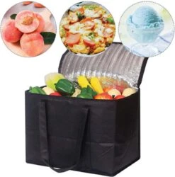 Merkloos 2 Stuks Geïsoleerde Koeltas Met Bodemplaat - Zwart -Gekoelde Tassen Winkel 1187x1200