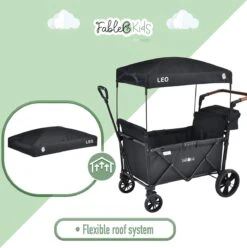 FableKids LEO X2 Lite Opvouwbare Handkar Met Dak Onyx Zwart -Gekoelde Tassen Winkel 1194x1200 3