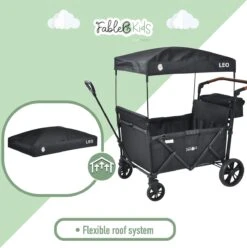 FableKids LEO X4Lite Opvouwbare Handkar Met Dak Onyx Zwart -Gekoelde Tassen Winkel 1194x1200 4