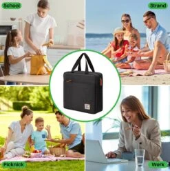 Brisby 4 Laags Geïsoleerde Koeltas - Lunchtas 7 Liter - Zwart -Gekoelde Tassen Winkel 1197x1200 17