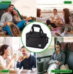 Brisby 4 Laags Geïsoleerde Koeltas - Lunchtas 12 Liter - Extra Ruimte Uitvouwbaar- Zwart -Gekoelde Tassen Winkel 1197x1200 4