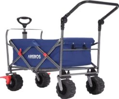 AREBOS Handkar | Transportwagen | Apparatuurwagen | Opvouwbaar | Duwstang| Blauw -Gekoelde Tassen Winkel 1200x1000 1