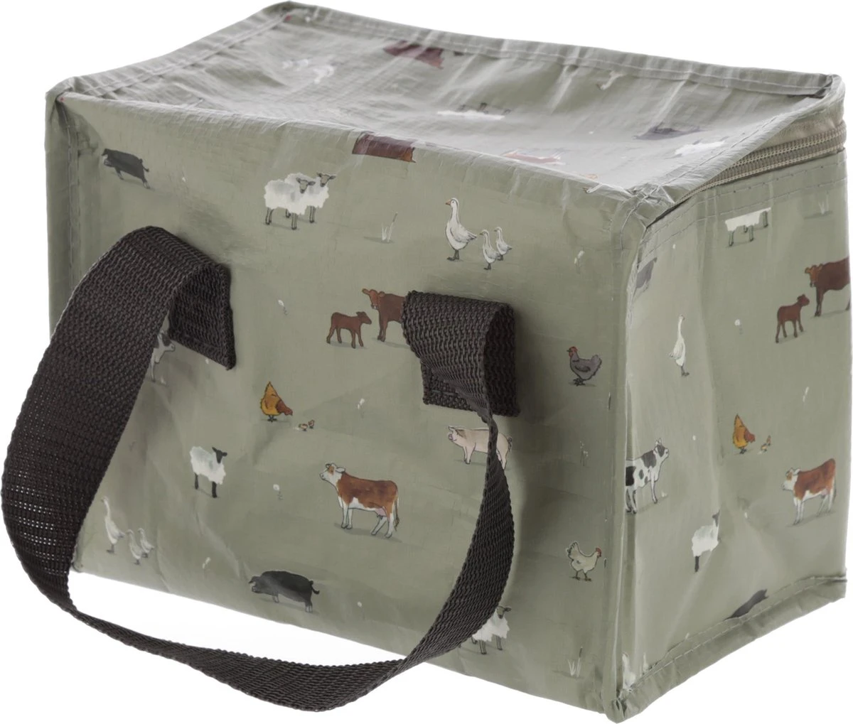 Kleine Koeltas Voor Lunch Grijs Met Boerderij Dieren Print 16 X 21 X 14 Cm 4,7 Liter - Koeltassen 2 Kleine Koeltas Voor Lunch Grijs Met Boerderij Dieren Print 16 X 21 X 14 Cm 4,7 Liter - Koeltassen - Afbeelding 2