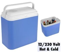 Excellent Cool Solutions - Draagbare Koelbox - Met Verwarm Functie - Blauw/wit - 24 Liter - 12V & 230V -Gekoelde Tassen Winkel 1200x1060