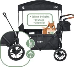 FableKids LEO X4Lite Opvouwbare Handkar Met Dak Onyx Zwart -Gekoelde Tassen Winkel 1200x1089 2