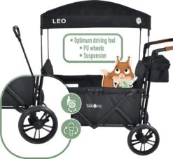 FableKids LEO X2 Lite Opvouwbare Handkar Met Dak Onyx Zwart -Gekoelde Tassen Winkel 1200x1100 4