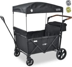 FableKids LEO X4Lite Opvouwbare Handkar Met Dak Onyx Zwart