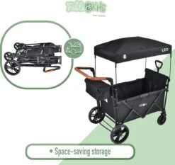 FableKids LEO X2 Lite Opvouwbare Handkar Met Dak Onyx Zwart -Gekoelde Tassen Winkel 1200x1131 5