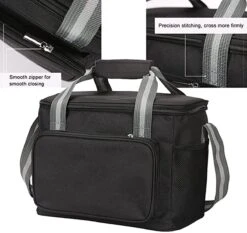 IBright Koeltas Opvouwbaar 15 Liter - 4 Laags Geïsoleerde Lunchtas - Waterdicht - Zwart -Gekoelde Tassen Winkel 1200x1134