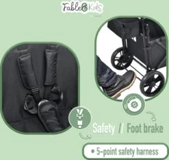 FableKids LEO X2 Lite Opvouwbare Handkar Met Dak Onyx Zwart -Gekoelde Tassen Winkel 1200x1134 7