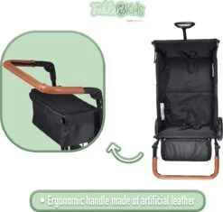 FableKids LEO X2 Lite Opvouwbare Handkar Met Dak Onyx Zwart -Gekoelde Tassen Winkel 1200x1141 5
