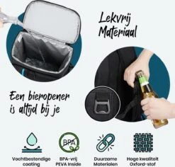 Sunflake Koelrugzak Groot - Lunchtas - Koeltas Backpack Voor Dames & Heren - Zwart -Gekoelde Tassen Winkel 1200x1145 2