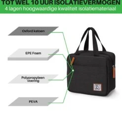 Brisby 4 Laags Geïsoleerde Koeltas - Lunchtas 4 Liter - Zwart -Gekoelde Tassen Winkel 1200x1170 6