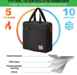 Brisby 4 Laags Geïsoleerde Koeltas - Lunchtas 7 Liter - Zwart -Gekoelde Tassen Winkel 1200x1178 16