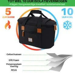Brisby 4 Laags Geïsoleerde Koeltas - Boodschappentas 21 Liter - Zwart -Gekoelde Tassen Winkel 1200x1178 19