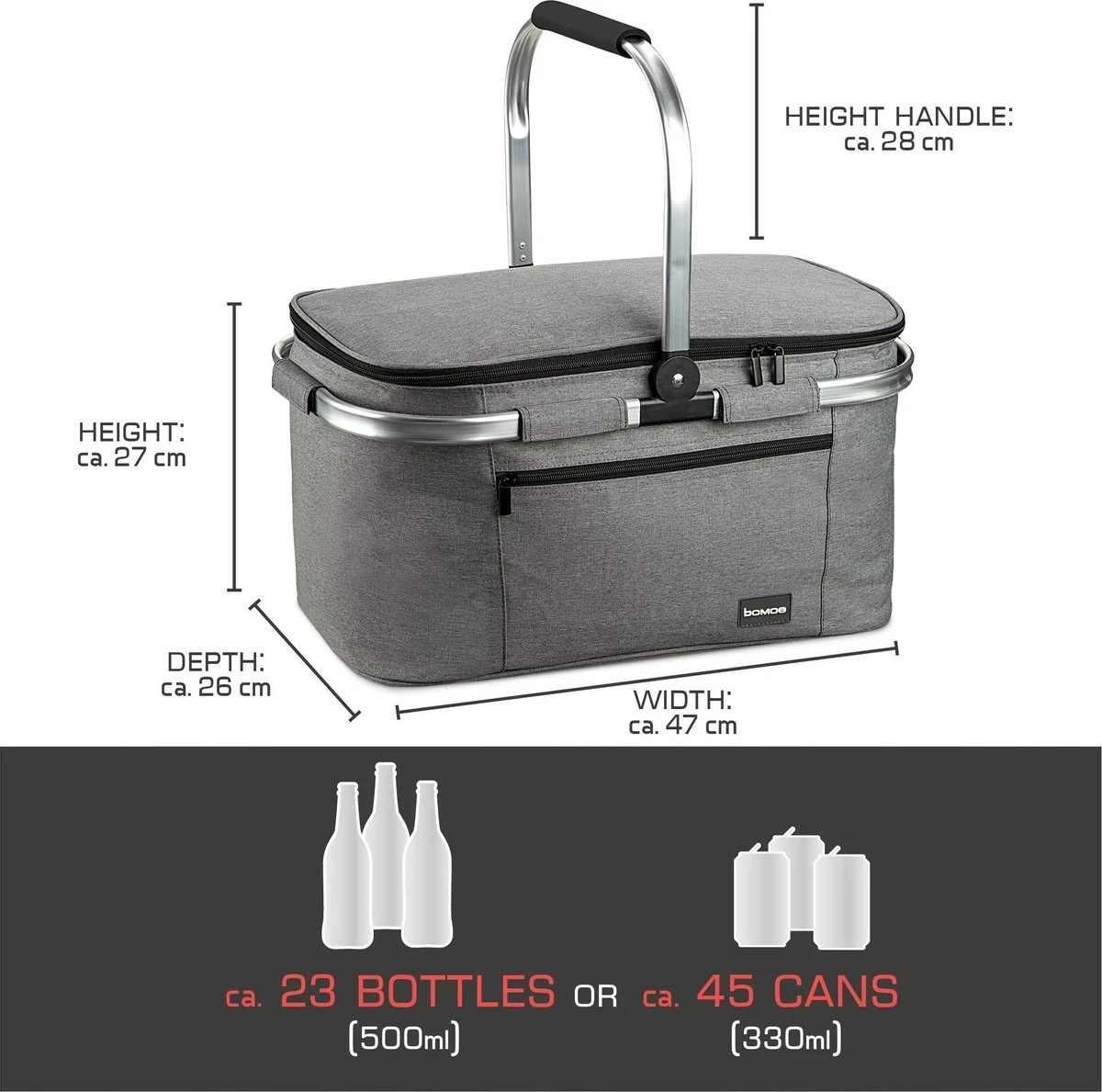 Bomoe Koeltas Picknickmand Opvouwbaar IceBreezer K47 - 47x27x26 Cm - 32 Liter- Perfect Voor Barbecues Of Boodschappen 4 Bomoe Koeltas Picknickmand Opvouwbaar IceBreezer K47 - 47x27x26 Cm - 32 Liter- Perfect Voor Barbecues Of Boodschappen - Afbeelding 4