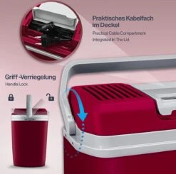 Tillvex- Koelbox, Coolbox, 24 Liter, Rood -Gekoelde Tassen Winkel 1200x1190 6