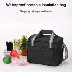 IBright Koeltas Opvouwbaar 15 Liter - 4 Laags Geïsoleerde Lunchtas - Waterdicht - Zwart -Gekoelde Tassen Winkel 1200x1200 110