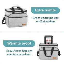 ForDig Koeltas XL Grijs (30 Liter) - Gemaakt Van 600D Polyester Met PEVA-Voering - Ruimte Voor 40 Blikjes Of 20 Halve Liter Flessen - Opvouwbaar Koel Tas Met Easy-Acces Flap - Ruimte Voor Bestek - Picknick Cool Bag - Coolerbag - Grote Cooler -Gekoelde Tassen Winkel 1200x1200 175