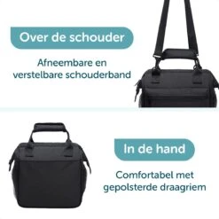 ForDig Lunchtas Zwart - Koeltas Gemaakt Van 600D Polyester Met PEVA-Voering - Ruimte Voor Lunchtrommel / Snacks / Blikjes - Koel Tas Met Mesh Opbergruimtes En Ruimte Voor Bestek - Lunch Tas Cool Bag - Coolerbag - Kleine Cooler -Gekoelde Tassen Winkel 1200x1200 231