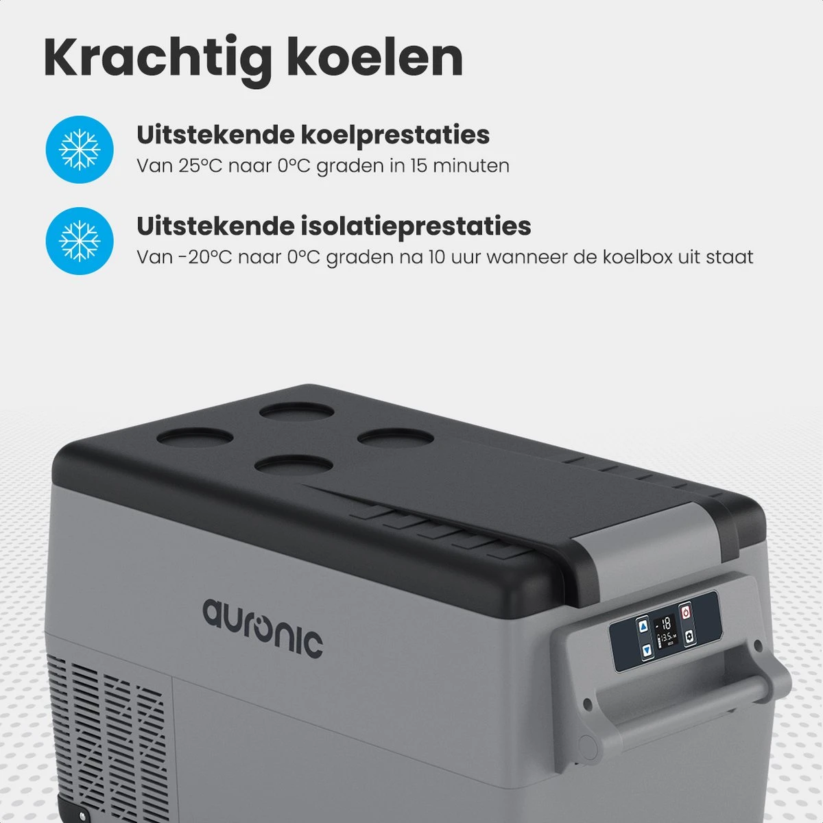 Auronic Elektrische Koelbox - 30.4L - Compressor - 12V En 240V - Grijs 8 Auronic Elektrische Koelbox - 30.4L - Compressor - 12V En 240V - Grijs - Afbeelding 8