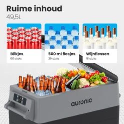 Auronic Elektrische Koelbox - 40.5L - Compressor - 12V En 240V - Grijs -Gekoelde Tassen Winkel 1200x1200 589