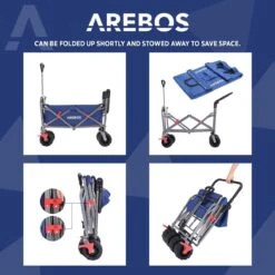 AREBOS Handkar | Transportwagen | Apparatuurwagen | Opvouwbaar | Duwstang| Blauw -Gekoelde Tassen Winkel 1200x1200 631
