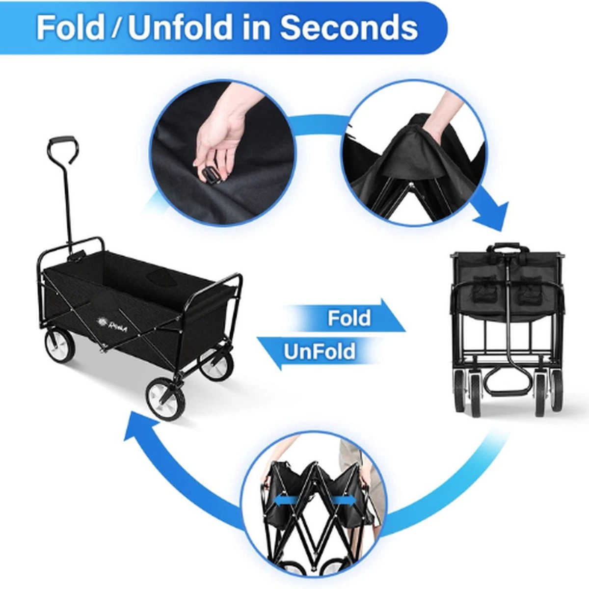 Rijoka Opvouwbare Bolderkar/Bolderwagen Rood 4 Rijoka Opvouwbare Bolderkar/Bolderwagen Rood - Afbeelding 4