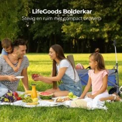 LifeGoods Bolderkar - Opvouwbaar - Tot 80KG - 94L - Wasbaar Polyester - 98x45cm - Blauw/Grijs -Gekoelde Tassen Winkel 1200x1200 648