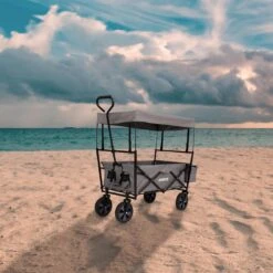 AREBOS Handwagen Vouwbare Dak Handwagen Vouwbare Trolley Uitrustingswagen Grijs -Gekoelde Tassen Winkel 1200x1200 657