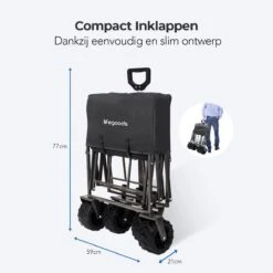 LifeGoods Bolderkar - Opvouwbaar - Tot 80KG - 94L - Wasbaar Polyester - 98x45cm - Zwart/Grijs -Gekoelde Tassen Winkel 1200x1200 726