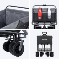 LifeGoods Bolderkar - Opvouwbaar - Tot 80KG - 94L - Wasbaar Polyester - 98x45cm - Zwart/Grijs -Gekoelde Tassen Winkel 1200x1200 730