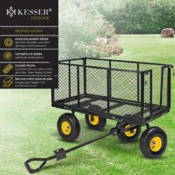 Exxen KESSER® Bolderkar, 550 Kg Belastbaar, Tuinwagen, Transportwagen, Tuinwagen, Uitneembaar Zeil, Gereedschapswagen, Handwagen, Veelzijdig Inzetbaar, Zwart -Gekoelde Tassen Winkel 1200x1200 736