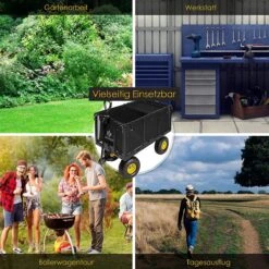 Exxen KESSER® Bolderkar, 550 Kg Belastbaar, Tuinwagen, Transportwagen, Tuinwagen, Uitneembaar Zeil, Gereedschapswagen, Handwagen, Veelzijdig Inzetbaar, Zwart -Gekoelde Tassen Winkel 1200x1200 737