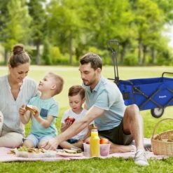 LifeGoods Bolderkar - Opvouwbaar - Draaibare Wielen - 2 Standen - 70KG Draagkracht - Blauw -Gekoelde Tassen Winkel 1200x1200 743