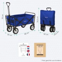 LifeGoods Bolderkar - Opvouwbaar - Draaibare Wielen - 2 Standen - 70KG Draagkracht - Blauw -Gekoelde Tassen Winkel 1200x1200 746
