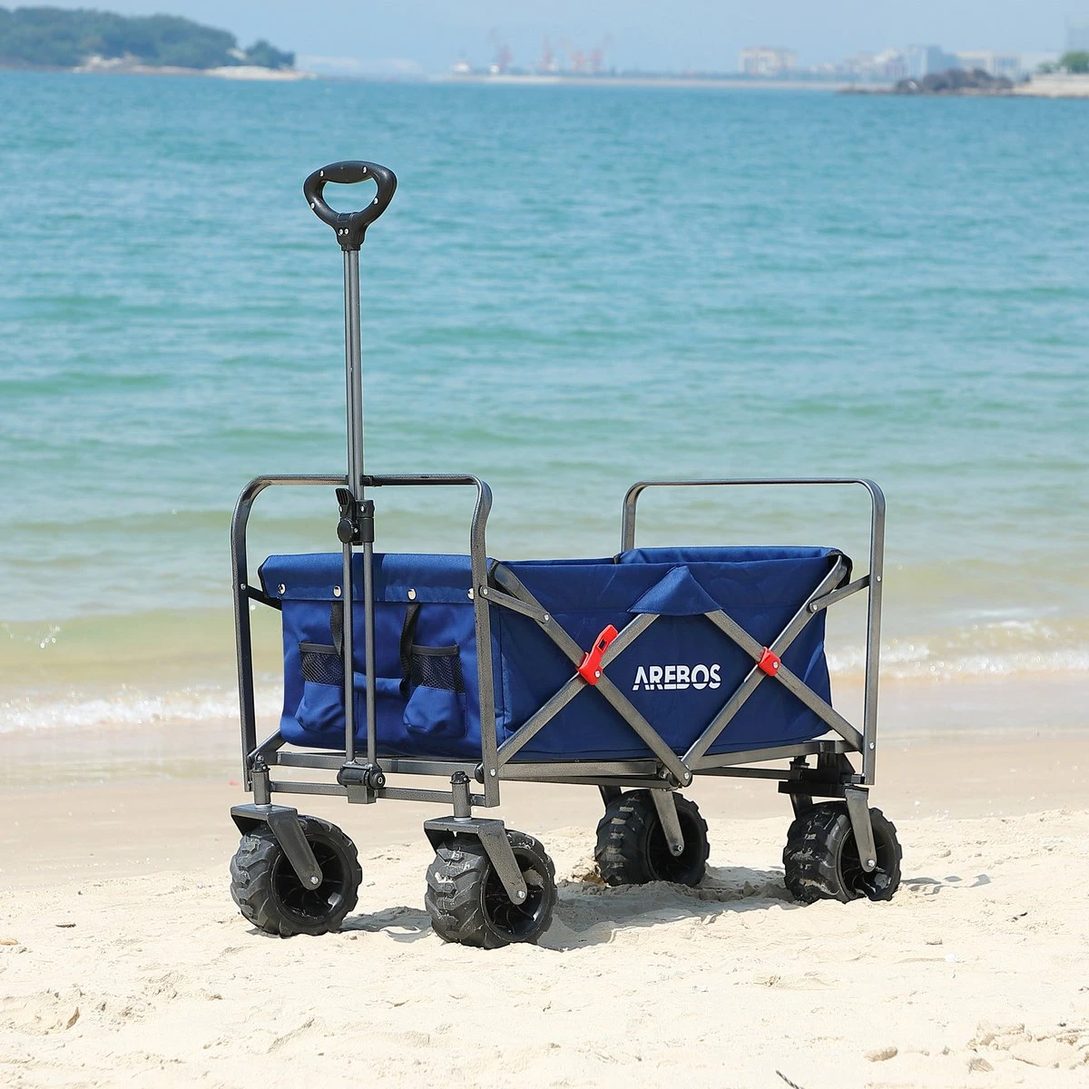 AREBOS Handkar | Transportwagen | Apparatuurwagen | Opvouwbaar | Blauw 4 AREBOS Handkar | Transportwagen | Apparatuurwagen | Opvouwbaar | Blauw - Afbeelding 4