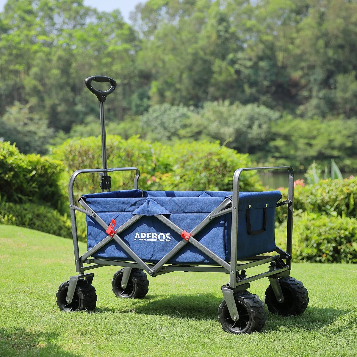 AREBOS Handkar | Transportwagen | Apparatuurwagen | Opvouwbaar | Blauw 5 AREBOS Handkar | Transportwagen | Apparatuurwagen | Opvouwbaar | Blauw - Afbeelding 5